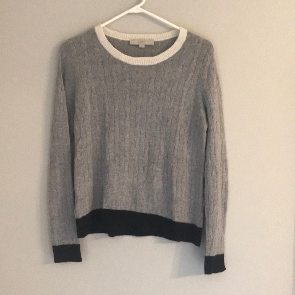 Loft Gray and Black Sweater